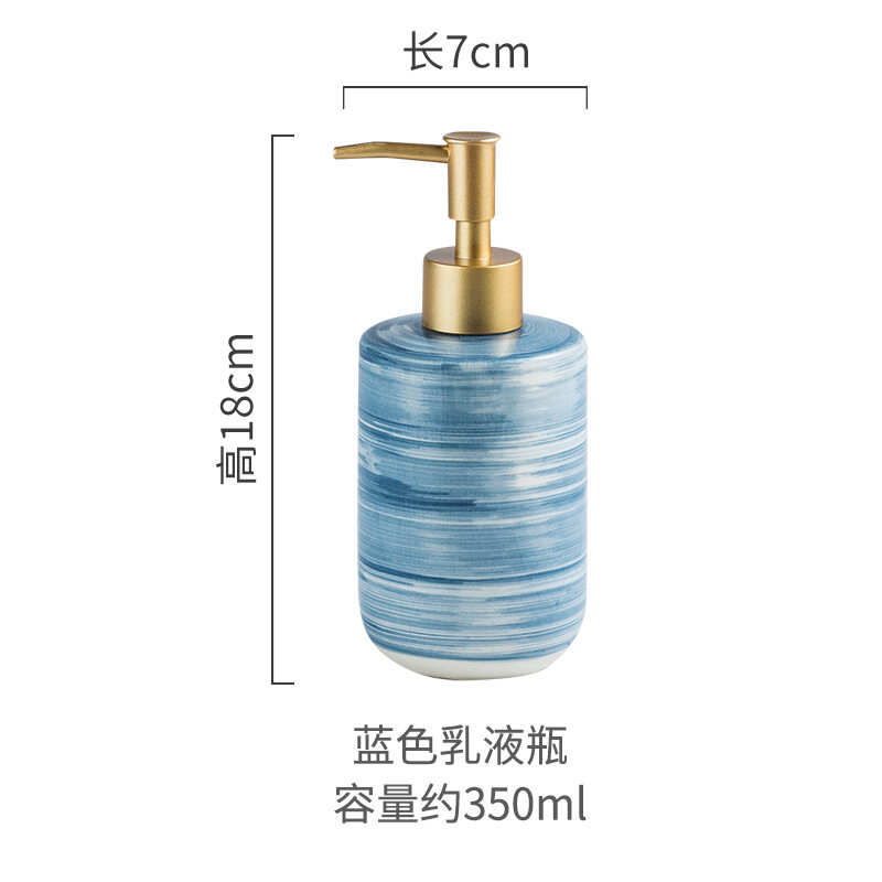 Nordic Style Ceramics Soap Dispenser Bottle Set Bathroom Shampoo Body Soap Bottle Large-capacity Lotion Press Empty Bottle