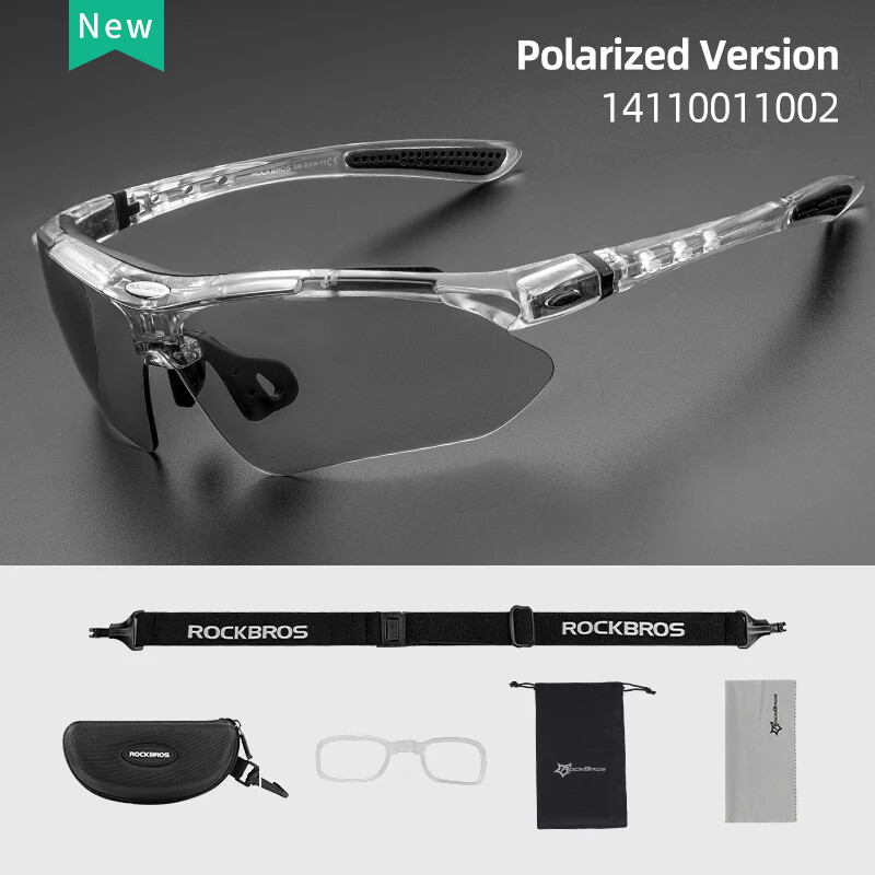ROCKBROS New Cycling Glasses Man Woman Sunglasses Polarized Glasses UV Protection Goggles Eyewear Windproof Glasses Photochromic Bicycle Sunglasses Motorcycle Sports Outdoor Glasses