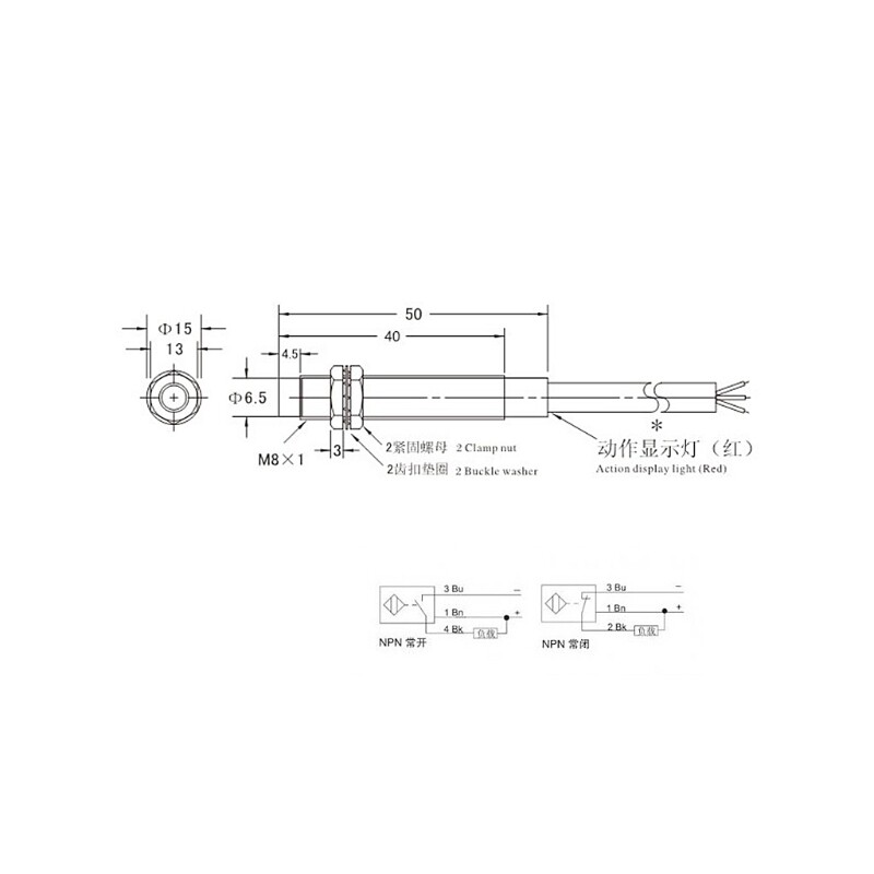 M8 2mm for DC 5V NPN NO LJ8A3-2-Z/BX-5V Inductive Proximity Sensor Switch