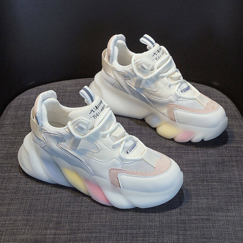 Giày Sneaker Clunky UTO446 Giày Bố Cầu Vồng, Giày Thường Ngày Thể Thao Lưới Thoáng Khí Đế Dày Đa Năng Mới Mùa Hè 2021 Thời Trang Ins Cho Nữ Dành Cho Sinh Viên