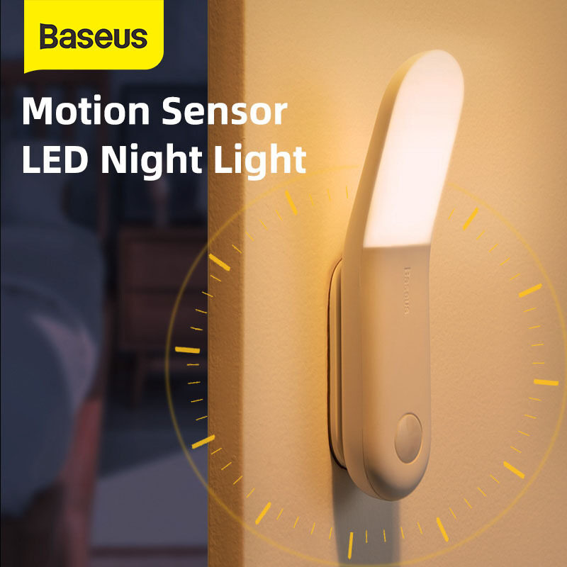 Baseus Đèn LED Cảm Ứng Thông Minh PIR Đèn Ngủ Phòng Ngủ Gia Đình Đèn Lối Đi Cảm Ứng Cả Ngày Của Con Người Đèn Sạc USB