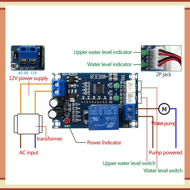 Xh M3 Full Automatic Water Level Controller Pump Switch Module Ac Dc 12v Relay Sensors Lazada