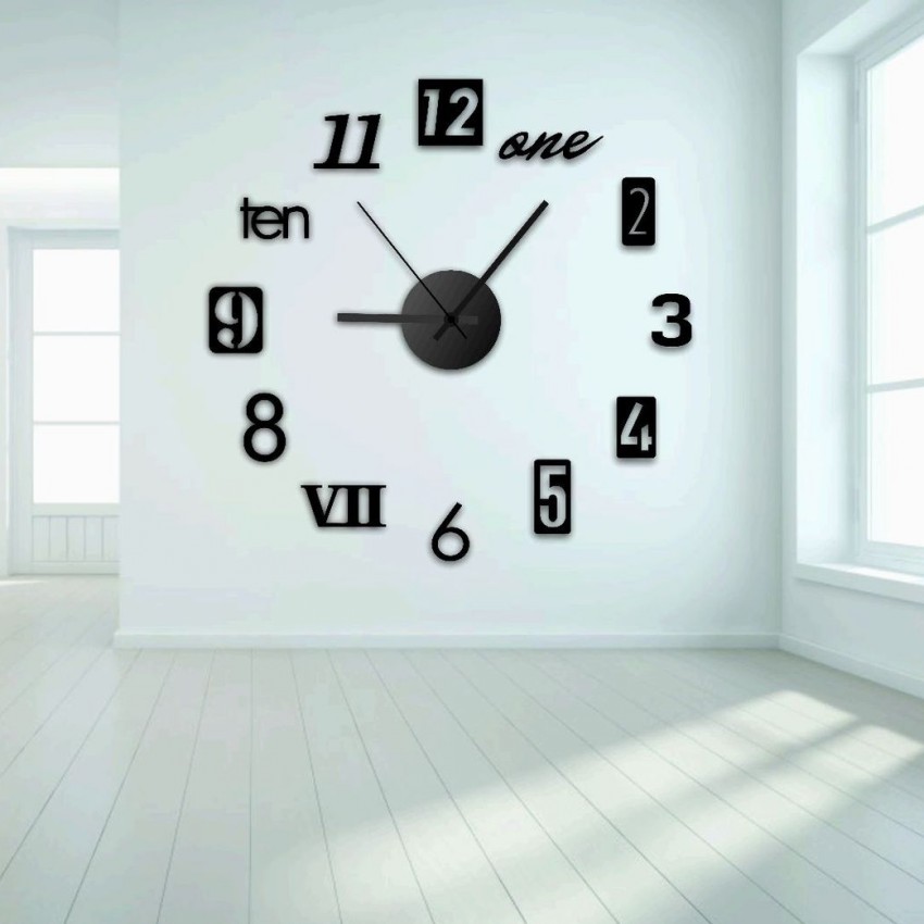 40*40Cm Miếng Dán Tường Đồng Hồ Số Lớn Mặt Gương 3D Tự Làm, Trang Trí Nội Thất Hiện Đại Đề Can Dán Tường Bằng Nhựa Vinyl Có Thể Tháo Rời