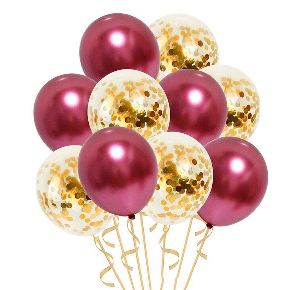 microgood 10Pcs 12inch Sequins Latex Inflatable Air Helium Balloons Wedding Party Decor