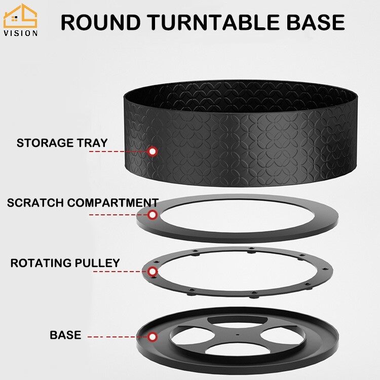 Vision 360° Rotatable Kitchen Storage Rack Multi-layer Spice Rack Painted Carbon Steel Storage Shelf Countertops Durable Condiment Rack