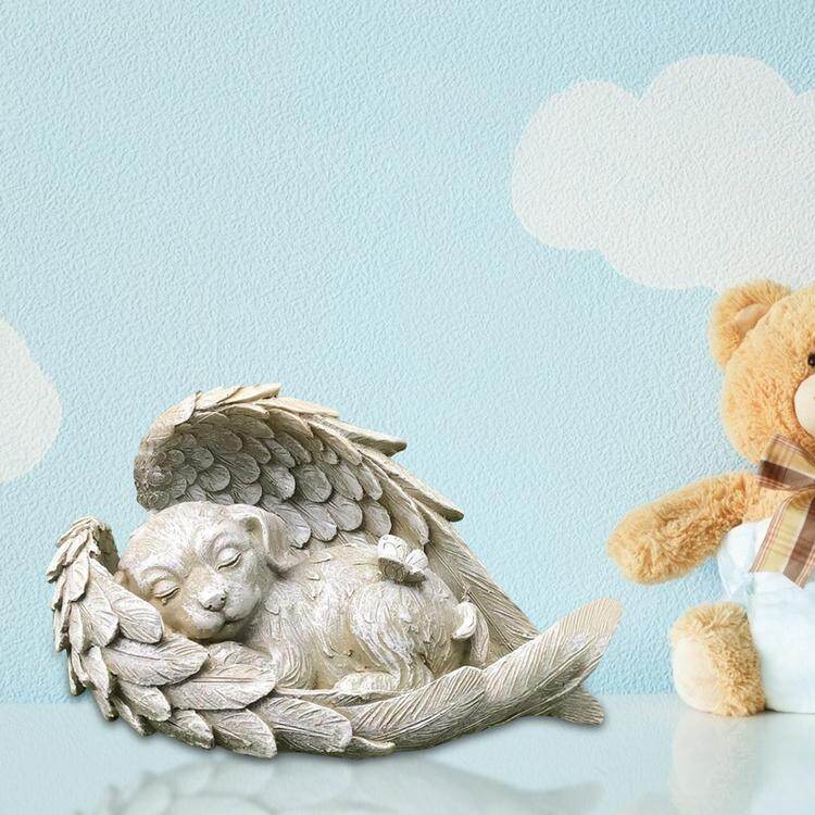 Nhựa trang trí hình chú chó mèo thiên thần, tượng tưởng niệm thú cưng
