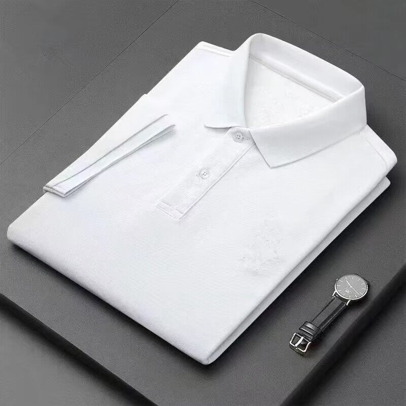 MOLAN ins solid color cotton Polo shirt for men Business new high-end seamless quick drying five-minute short sleeve T-shirt