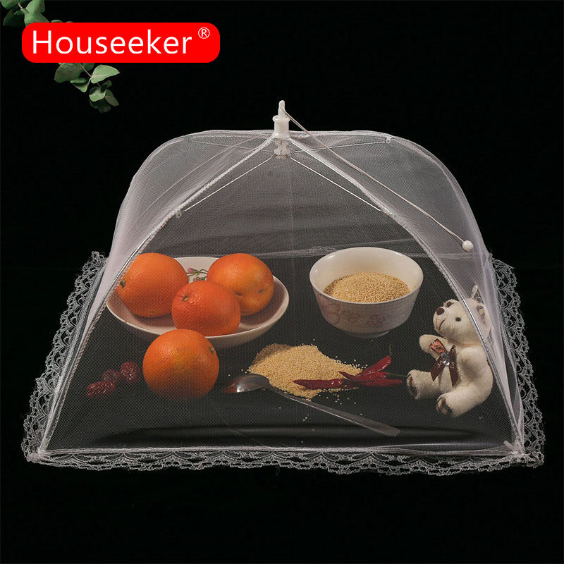 Houseeker Fly-Proof Lunch Mesh Cover Insect-Proof Vegetable Food Cover Foldable Food Lunch Cover