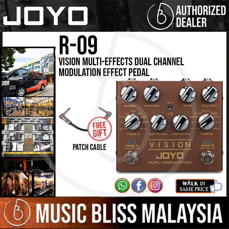 Joyo R-09 VISION Multi-Effects Dual Channel Modulation Effect Pedal With Free Patch Cable Malaysia
