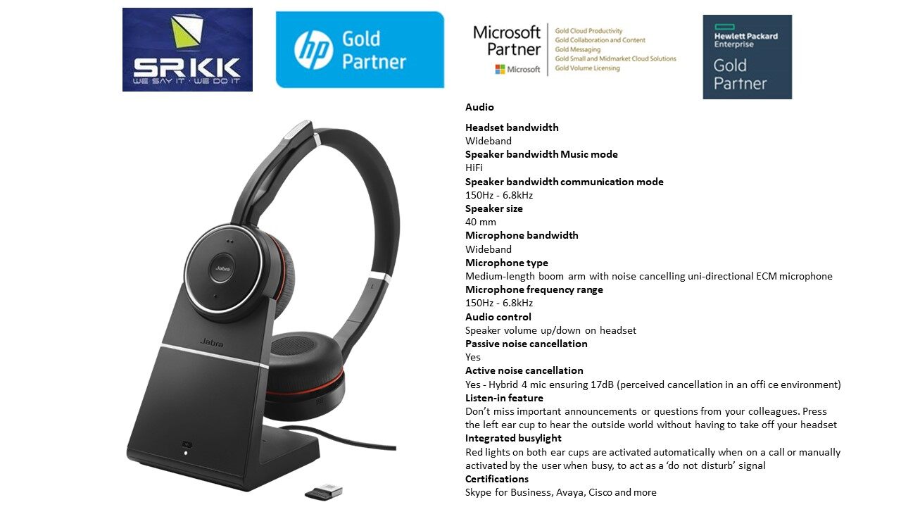 Jabra Evolve 75 Incl charging stand MS 