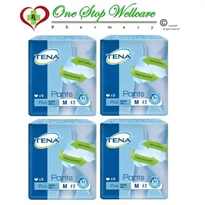TENA PANTS PLUS ADULT DIAPERS (M) 9'S (4 PACKETS)