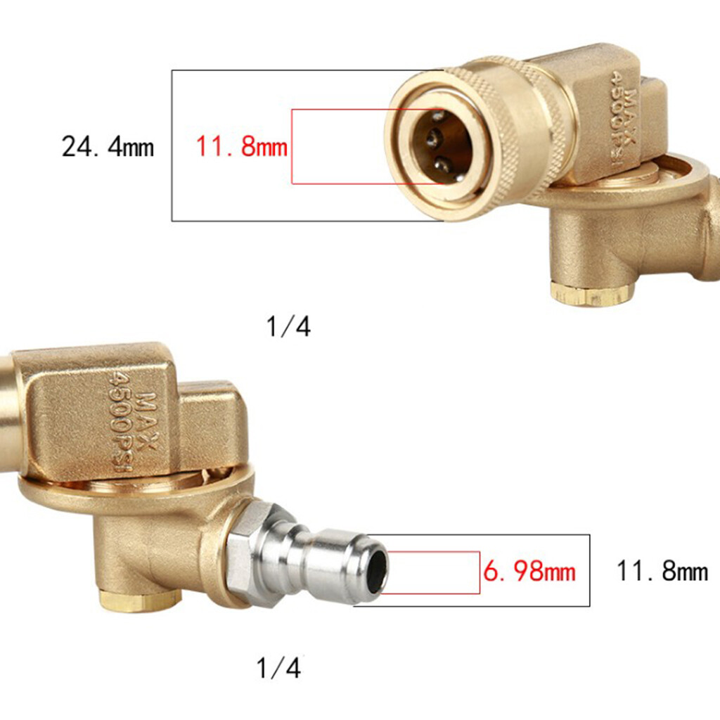 Blesiya 5000psi Quick Connecting Pivoting Coupler For Pressure Washers Nozzles