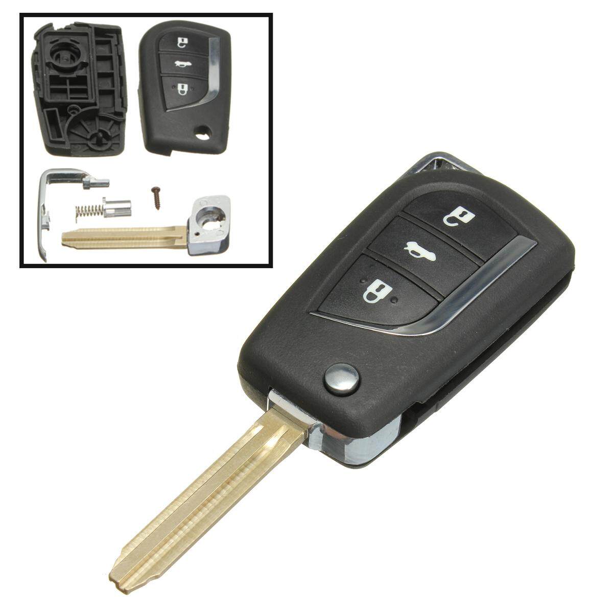 【การจัดส่ง + แฟลช Deal】3 ปุ่ม Flip Key Keyless รถยนต์ For Toyota Yaris Echo tarago คัมรี Rav4 Collara