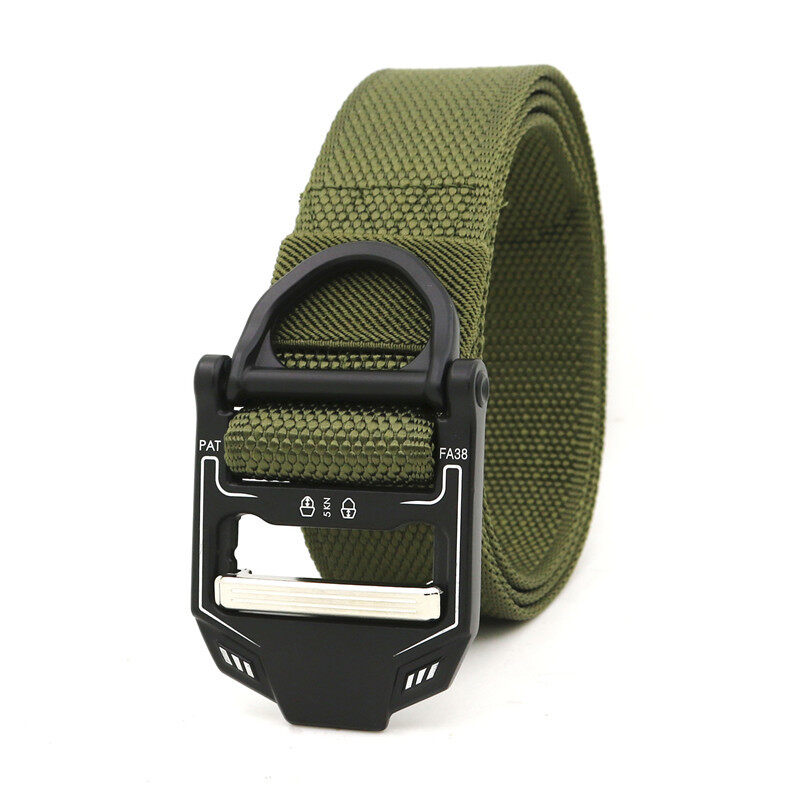 BusinessElite Military Canvas Belt Men's Tactical Designer Belt Jeans Pants Stretch Nylon Belt Black Metal Buckle Belt 4DB0125