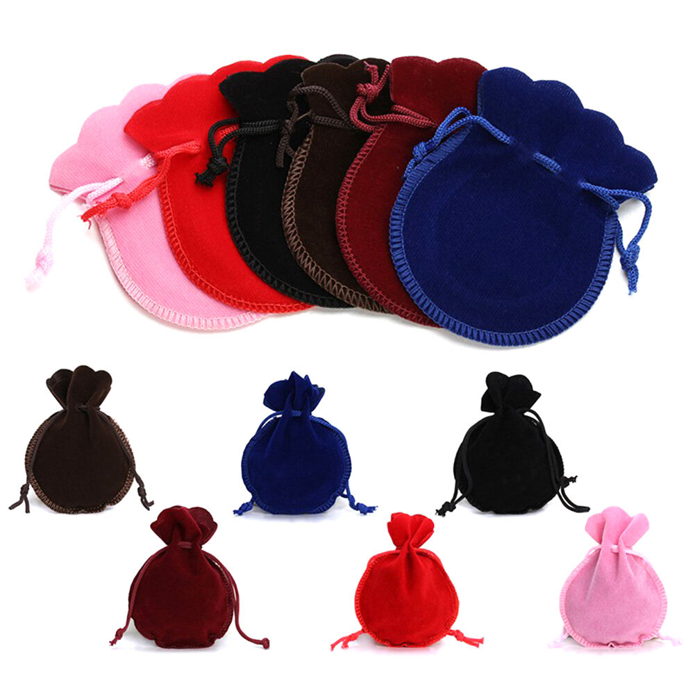 【Gift decoration】10Pcs Plush Cloth Drawstring Necklace Bracelet Jewelry Gift Bag Storage Pouch