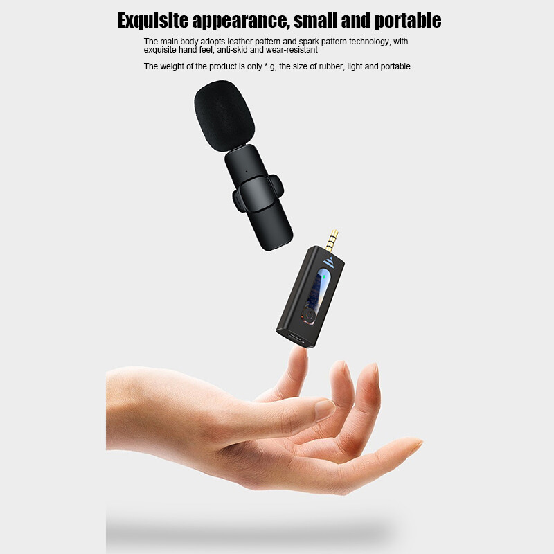 3.5Mm Ban Đầu Không Dây Micro dây chuyền Bluetooth 5.0 micrô ghi âm Cho Máy Ảnh Loa Điện Thoại thông minh Phát Sóng Trực Tiếp Ve Áo Microphone