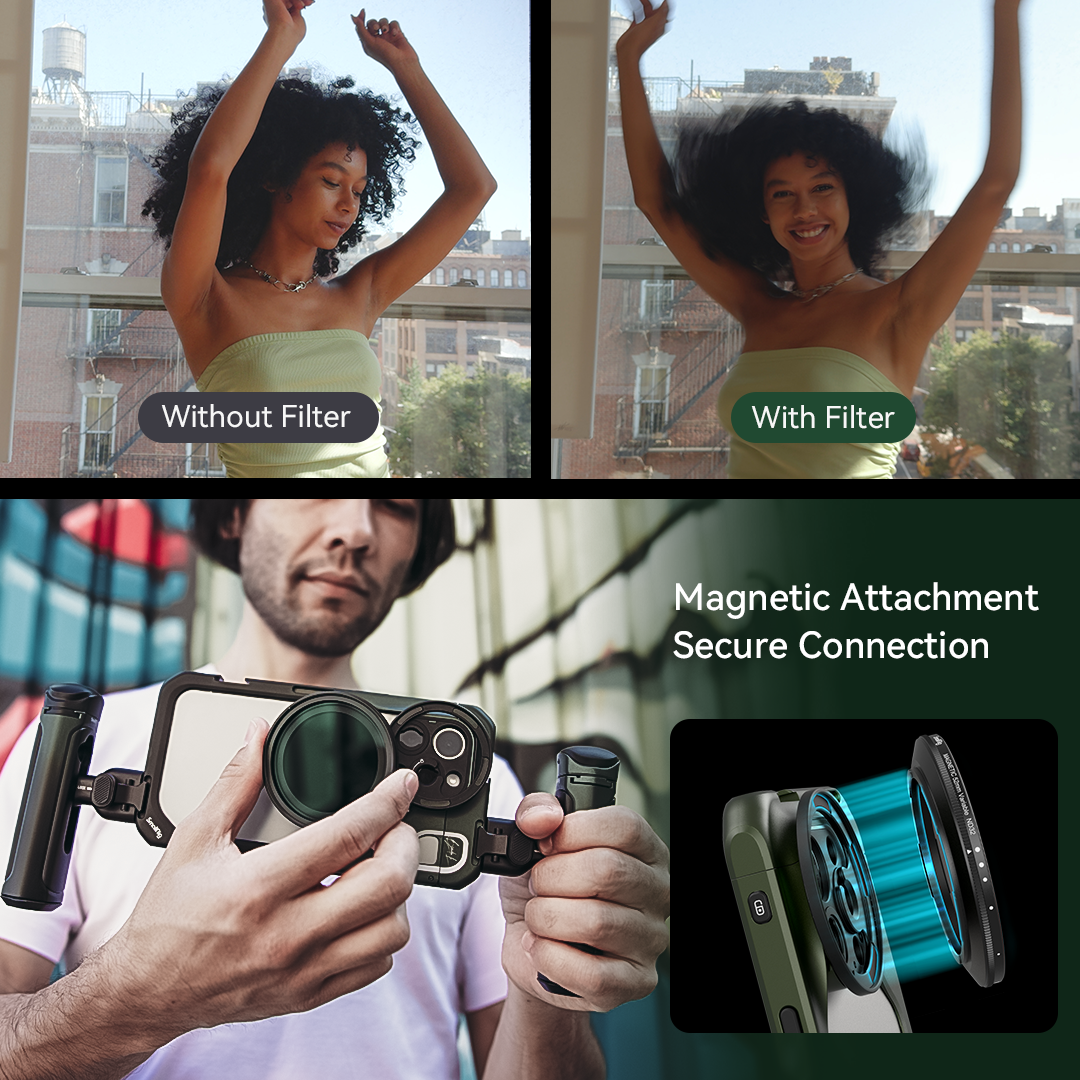 Smallrig x Brandon Li Bộ khung video di động có điều khiển từ xa Bluetooth không dây Tay cầm bên 67mm VND Bộ lọc cho iPhone 15 Pro Max (Phiên bản đồng thiết kế) 4407 / 4473
