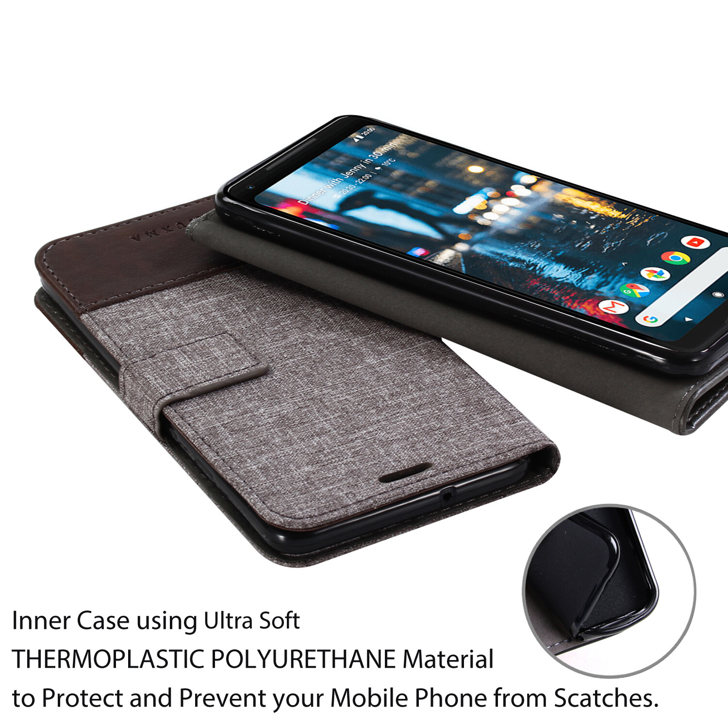 For Google Pixel 4A Pixel 4XL Pixel 4 Pixel 4A 5G / PIXEL 5XL Pixel 5 Case Splicing Leather Canvas For Google Pixel 3A XL Pixel 3A Pixel 3XL Pixel 3 Casing Cover Fashion Flip Folio Phone Cases