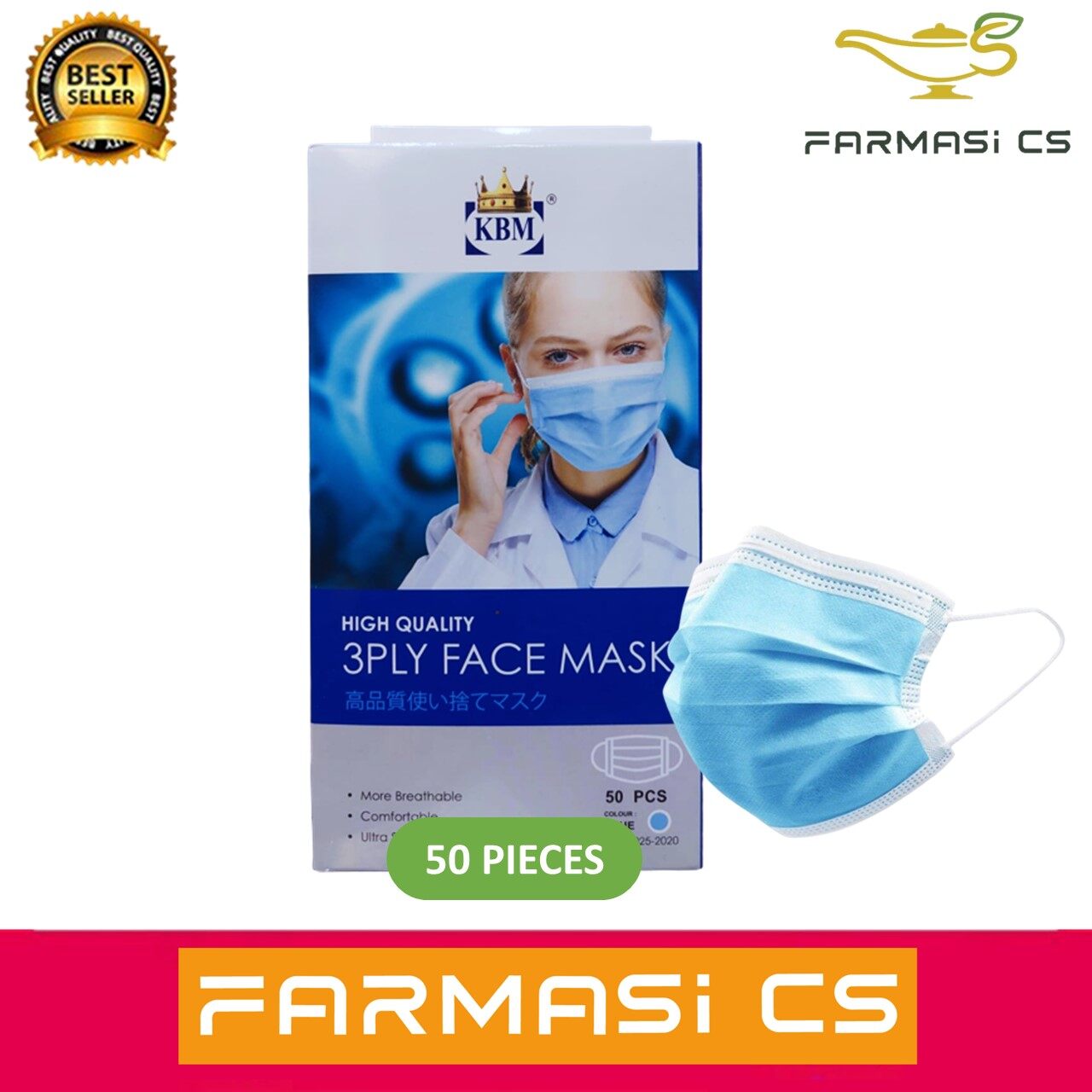 kbm 3 ply face mask