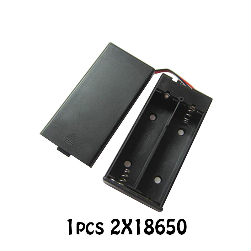 1PCS 3.7V 2 x 18650 battery holder storage box with on/off switch and cover cable