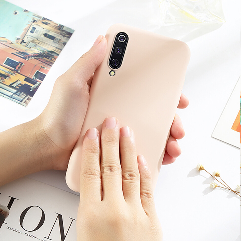 Case for Xiaomi Mi 9 Luxury Original Liquid Silicone Case Rubber Microfiber Cloth Lining Cushion Phone Cover for Mi 9 SE casing