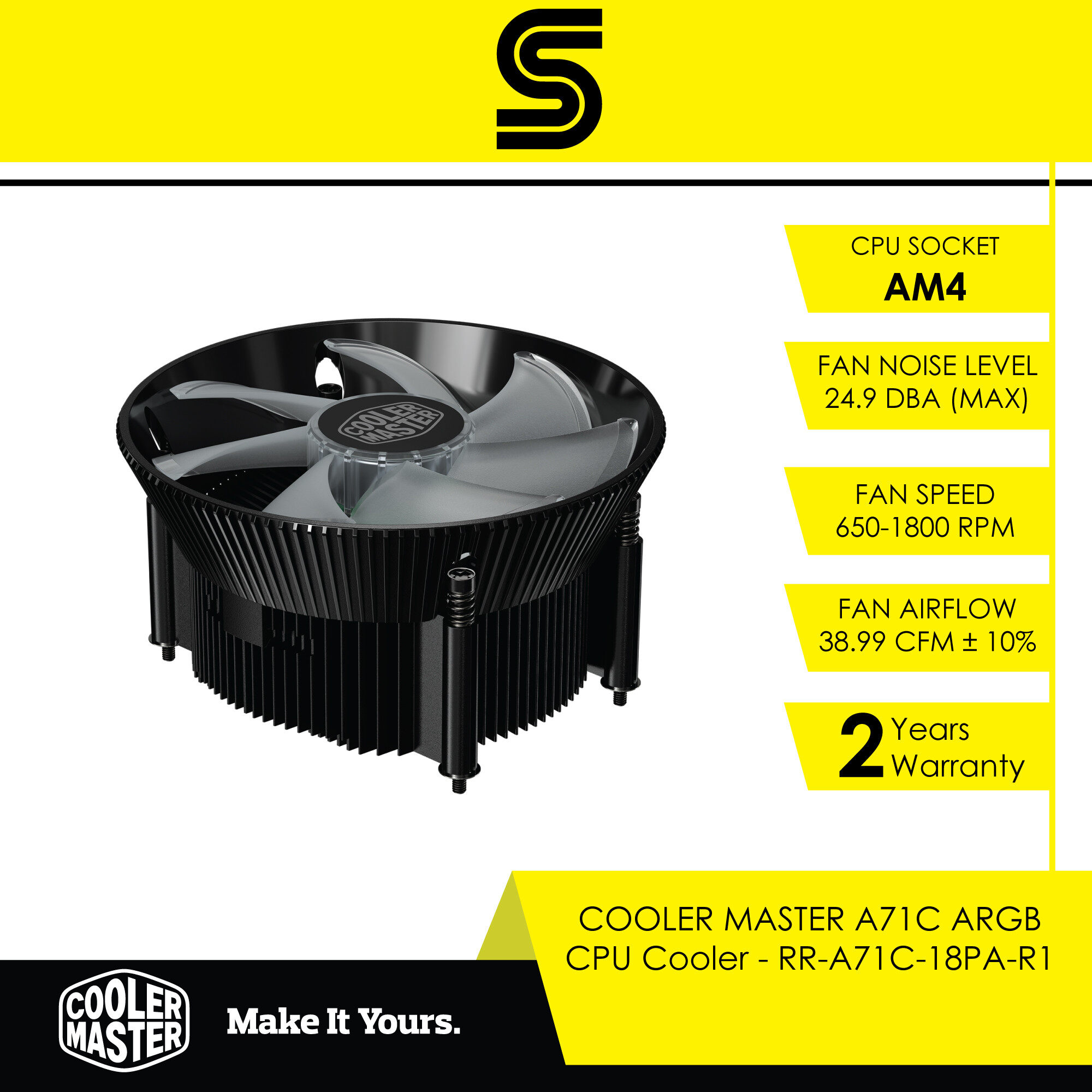 COOLER MASTER A71C ARGB CPU Cooler RR-A71C-18PA-R1 Lazada Lazada