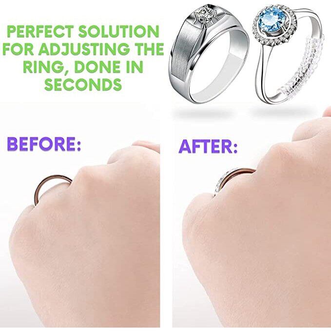 Trong suốt vô hình xoắn ốc dựa trên thước đo Nhẫn điều chỉnh bảo vệ chèn giảm tốc thay đổi kích thước cho dụng cụ làm trang sức