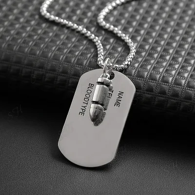 BAC Army Brand Necklace Sweater Chain Bullet Army Brand Pendant Long Necklace