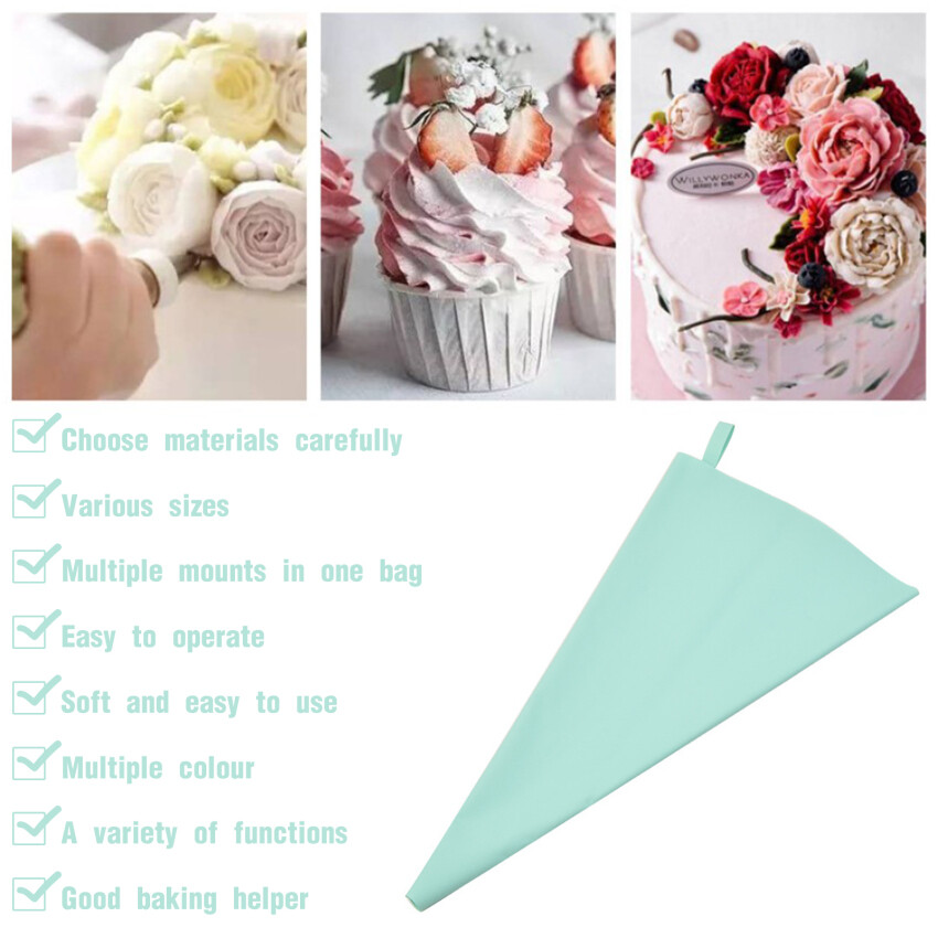 1Pc Reusable Icing Piping Bags Cake Icing Bags Silicone Pastry Bag Icing Piping Cream Pastry Bag Reusable Silicone Piping Bags For Baking Cake Decorating Chocolate Sweets