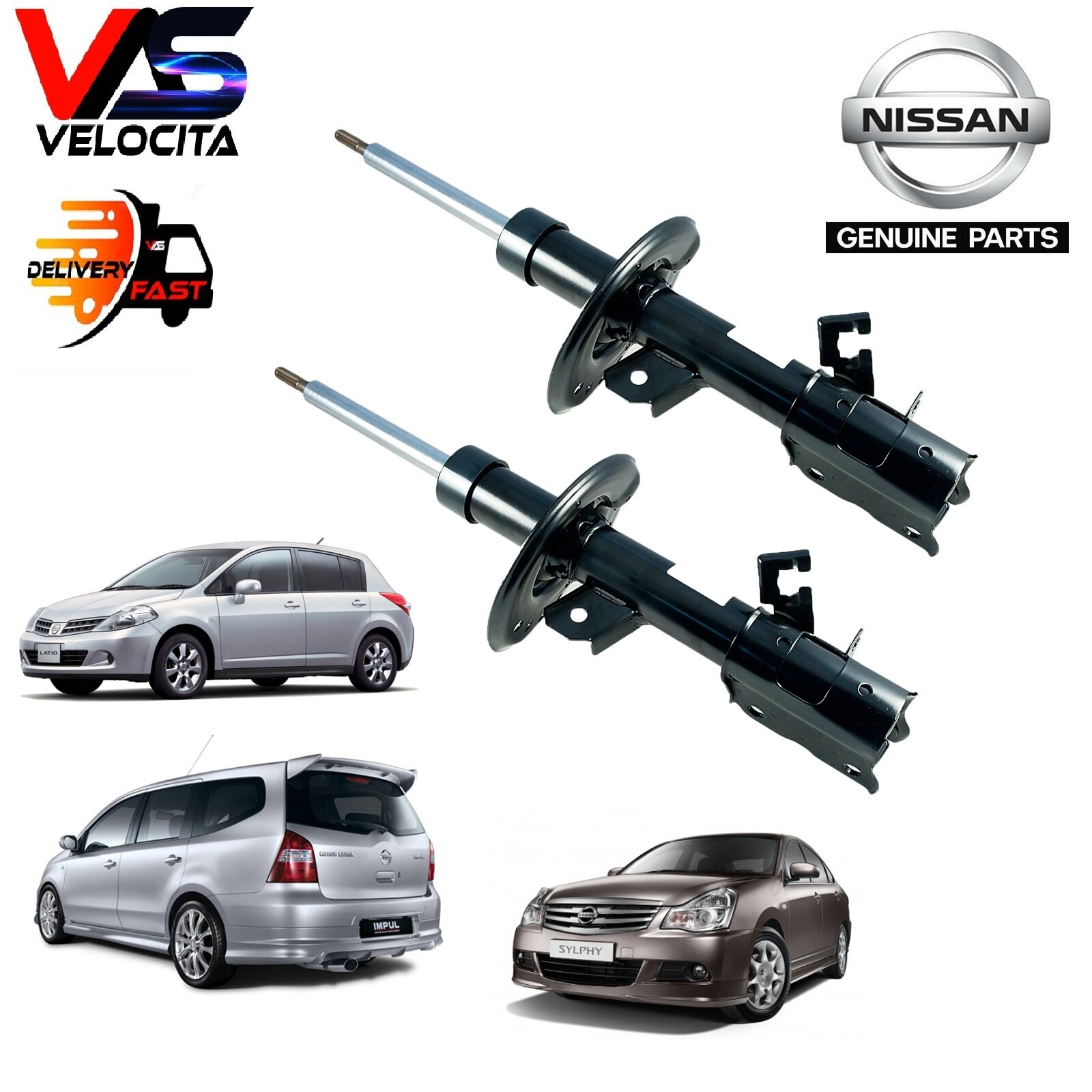 Nissan Front Shock Absorber Livina Latio Sylphy 2pcs Lazada