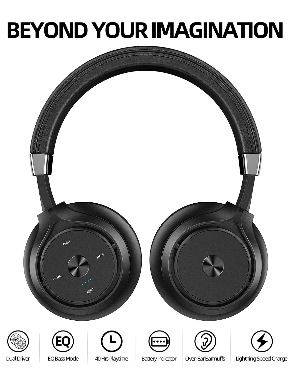 Picun P28S P28X EQ Bass Headphone Wireless Dual Driver 40 Hrs Bluetooth  Headphones, Over Ear Hifi Stereo 4 Dynamic Driver Headset, Soft Protein  Earpads with Mic for Travel Cellphone PC | Lazada PH