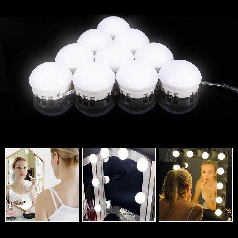 10 Đèn LED Điều Chỉnh Được Độ Sáng Đèn Gương Bộ Nguồn USB 7000K Ánh Sáng Chuỗi Bóng Đèn Cho Bàn Trang Điểm MakeUp