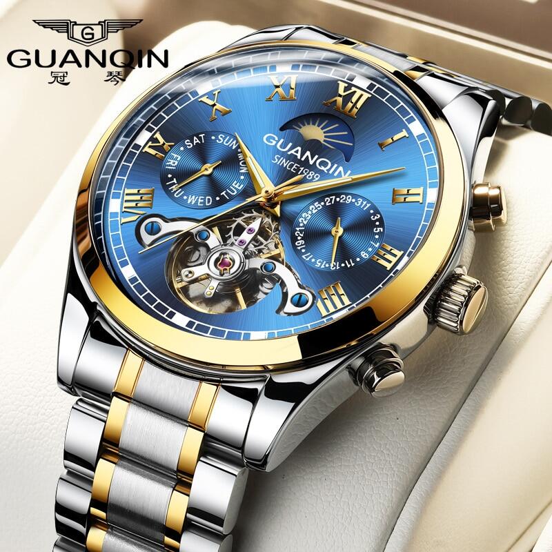 ZZOOI Guanqin 2020 new watch male mechanical watch automatic hollow ...