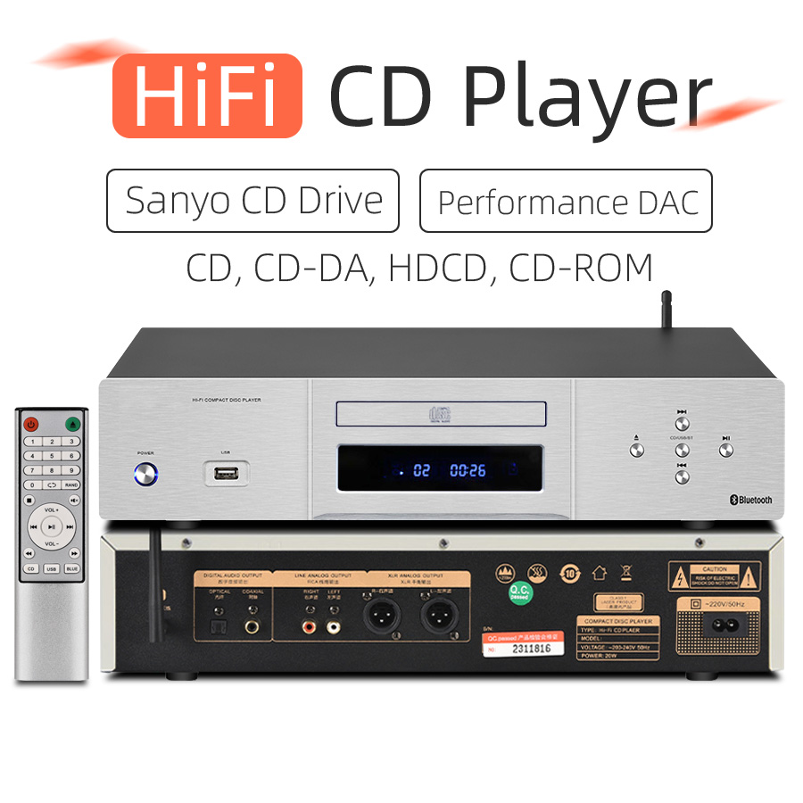 HiFi CD Player with Performance DAC(24Bit 192KHz 103DB) High