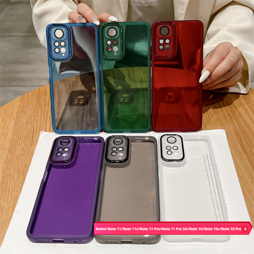 Ốp bảo vệ ống kính máy ảnh cho Xiaomi Redmi Note 11 Lưu ý 11S Lưu ý 11 Pro lưu ý 10 lưu ý 10S Lưu ý 10 Pro lưu ý 9 Lưu ý 9 Pro vỏ, Ốp điện thoại nhựa TPU mềm chống sốc với ống kính đầy đủ