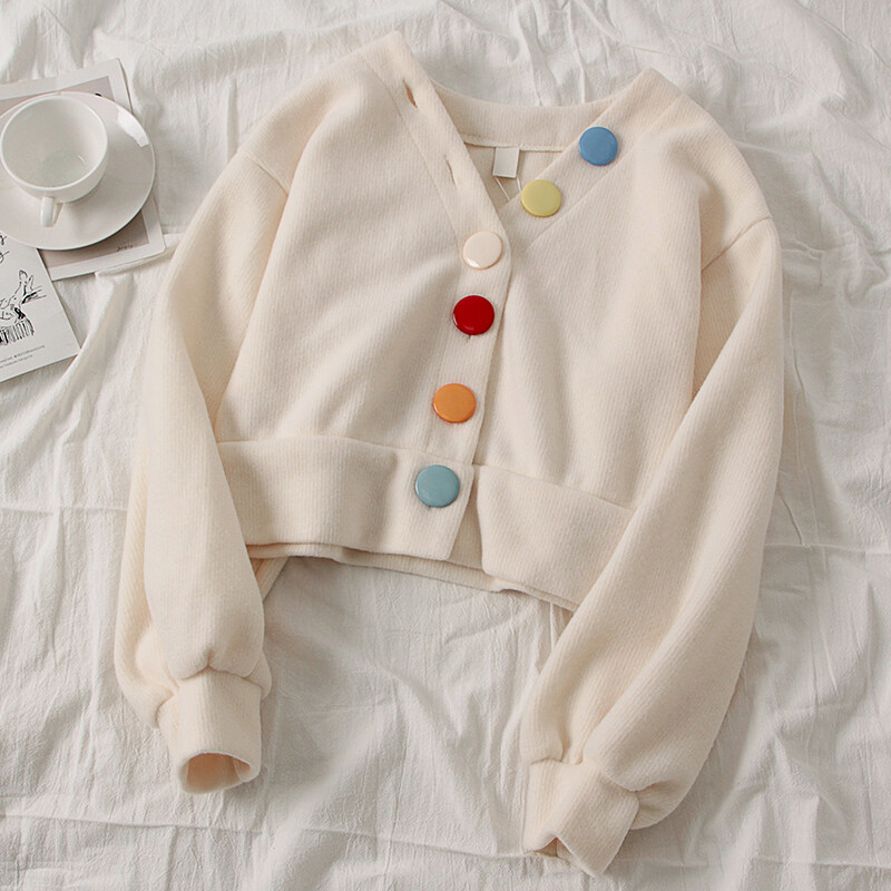 rainbow button cardigan