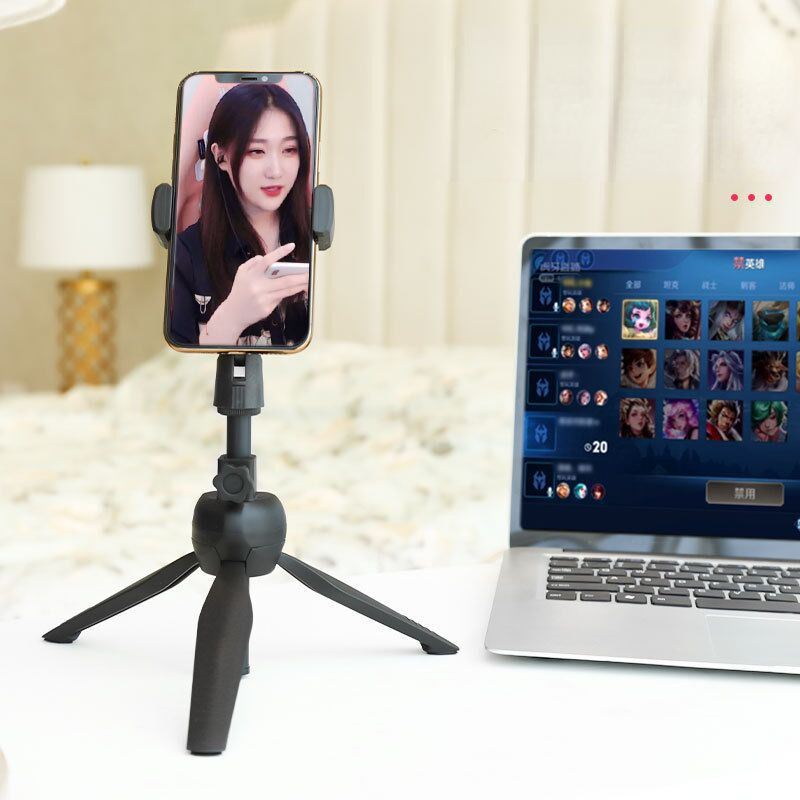 Multifunctional Portable 360-degree Rotating Extendable Tripod Mobile Phone Holder Home Desktop Live Broadcast Camera Cellphone Stand