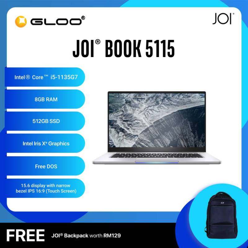 JOI Book 5115 (i5-1135G7/8GB/512GB SSD/15.6/Touch/Gray) Free JOI Backpack Malaysia