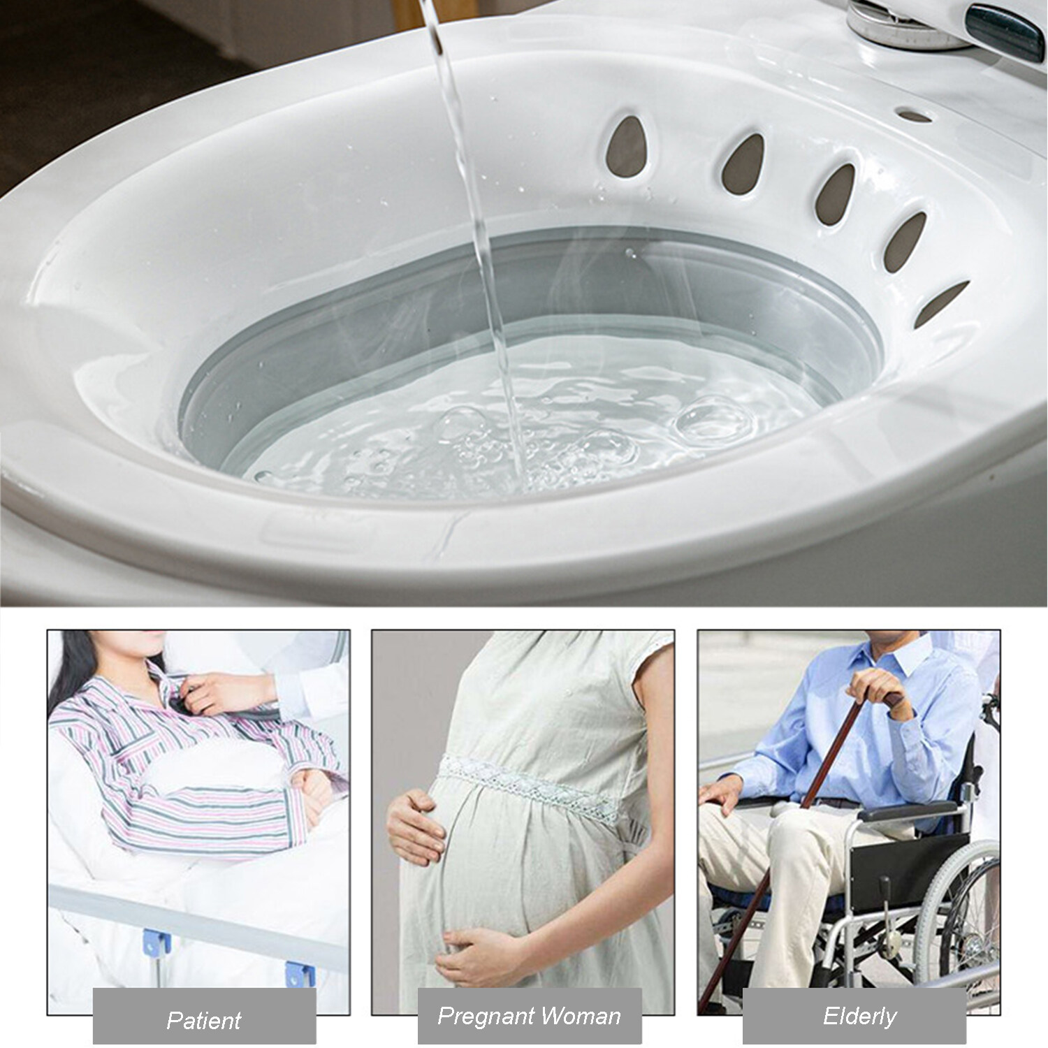 Sitz Bath for Toilet Collapsible Seat Sitz Foldable Squat Free Sitz