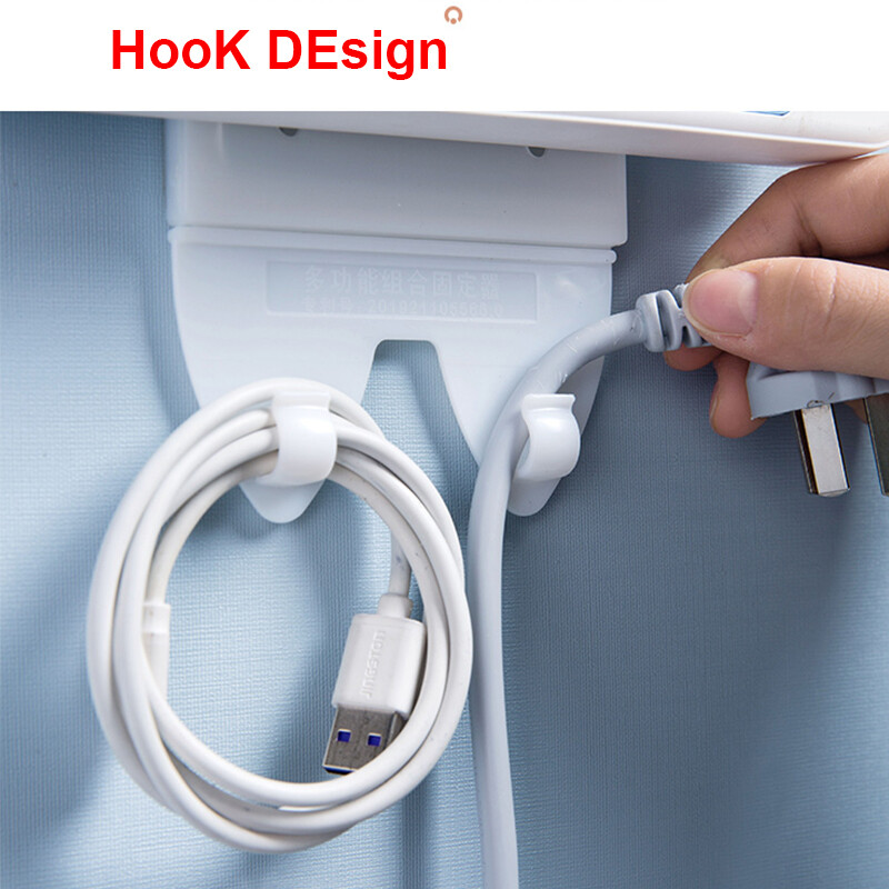1PCS Wall-Mounted Sticker Punch-free Plug Fixer Home Self-Adhesive Socket Fixer Cable Wire Organizer Seamless Power Strip Holder