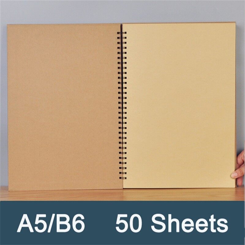 Kraft Diary Stationery Books Paper Sketchbook School Coil Sketch