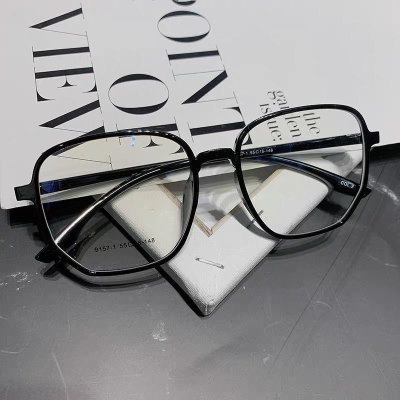 PTQ Myopia Glasses Anti-Blue Light Eyewear Girl Student Women Eyewear Oversized Frame Nearsighted Glasses with Grade