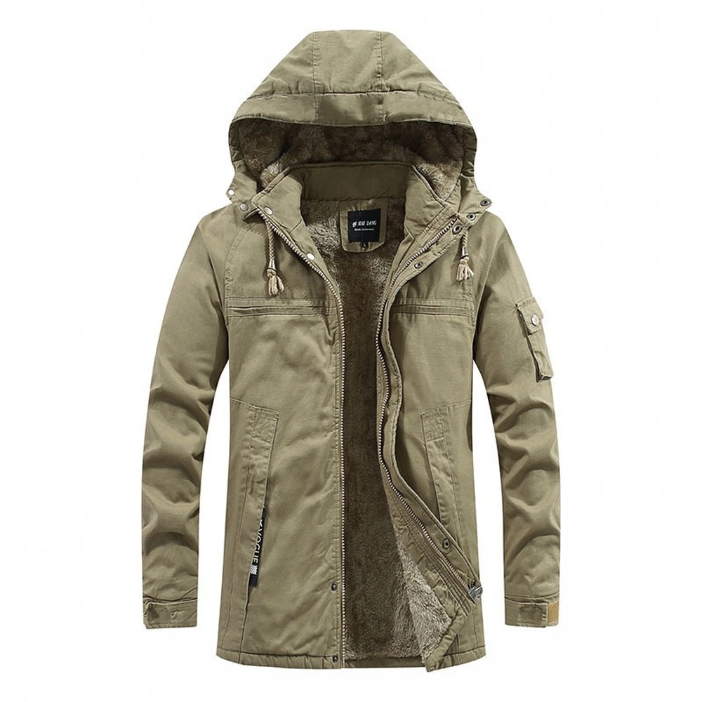Men Winter Jacket Thicken Military Jacket Outdoor Tactical Fur Lined Warm Coat Men Jacket New Fashion Clothing Clothes for men FECHENG