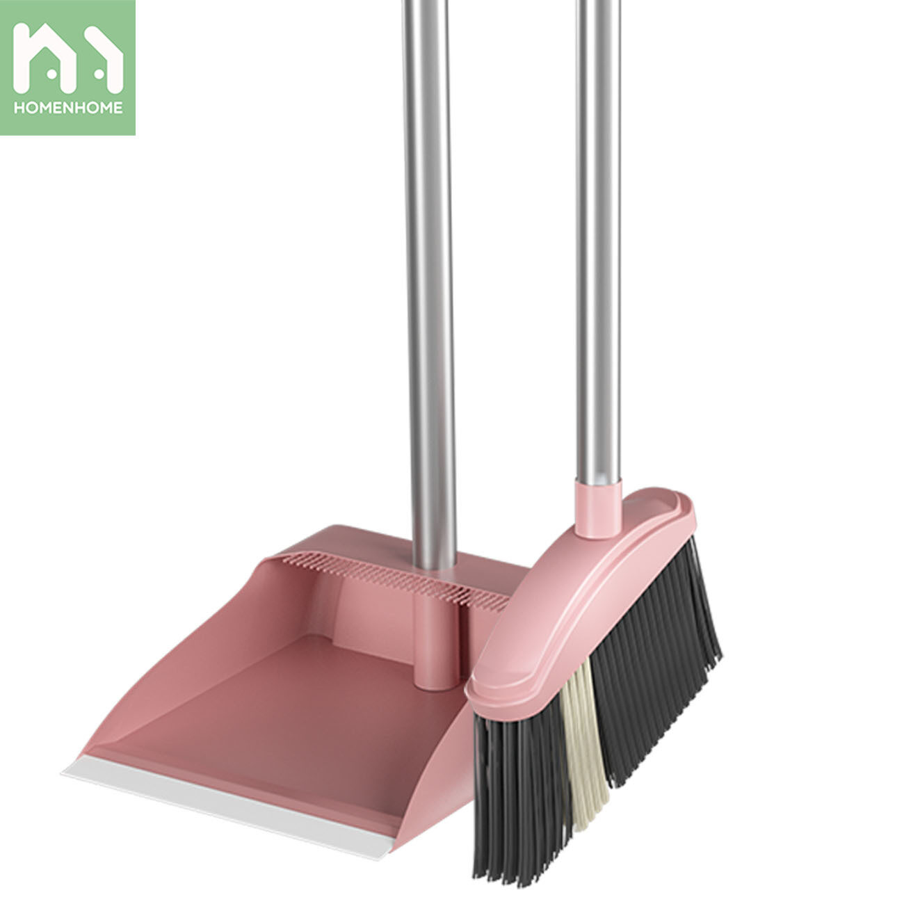 Homenhome Household Broom and Dustpan Set Sweeping Non-Stick Hair Wiper for Bathroom