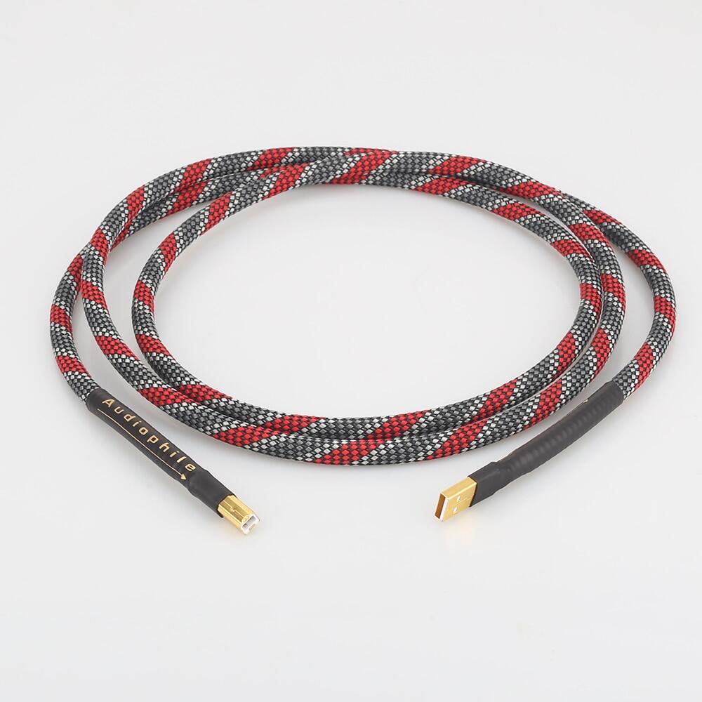 High quality hi-end a53 occ silver plated usb audio cable data usb cable dac usb hifi cable a-b usb cable