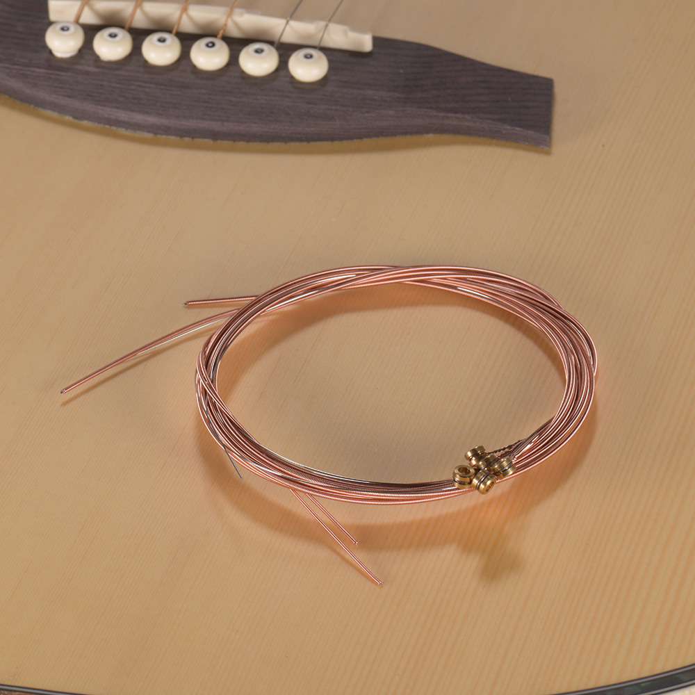 [ammoon]6pcs/ Set Acoustic Folk Guitar Strings Set Steel Core Copper Alloy Winding