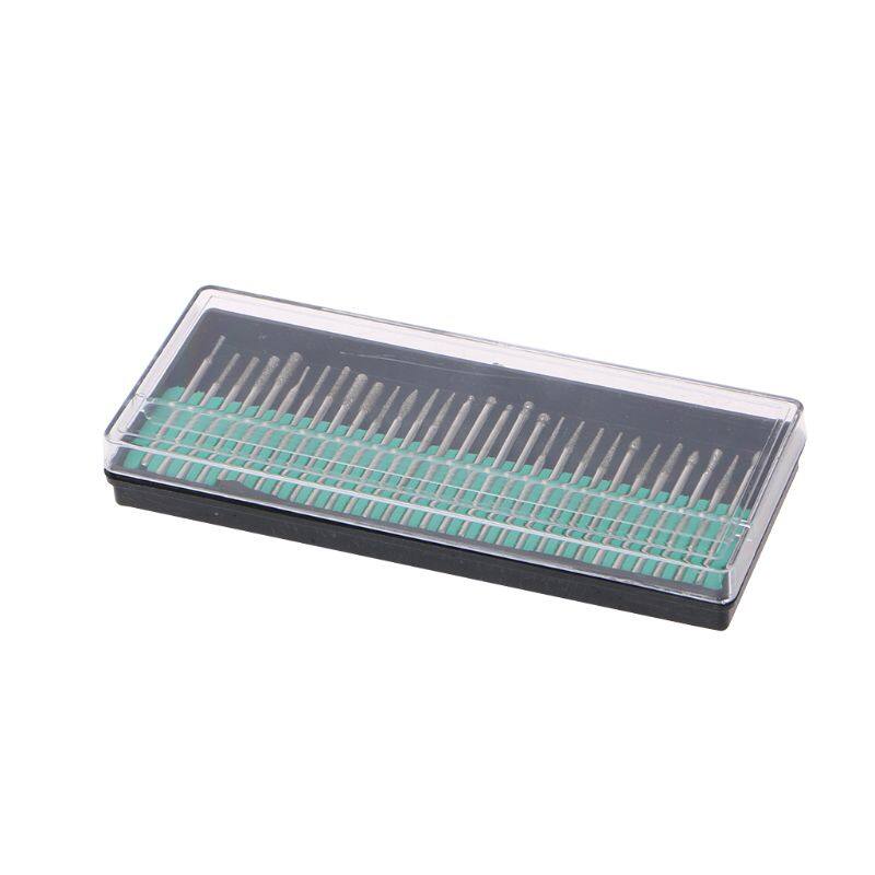 30pcs Burs Diamond Rotary Burr Bits Grinding Head Set For Dremel Carving Engraving Accessories Power Tool 2.35mm
