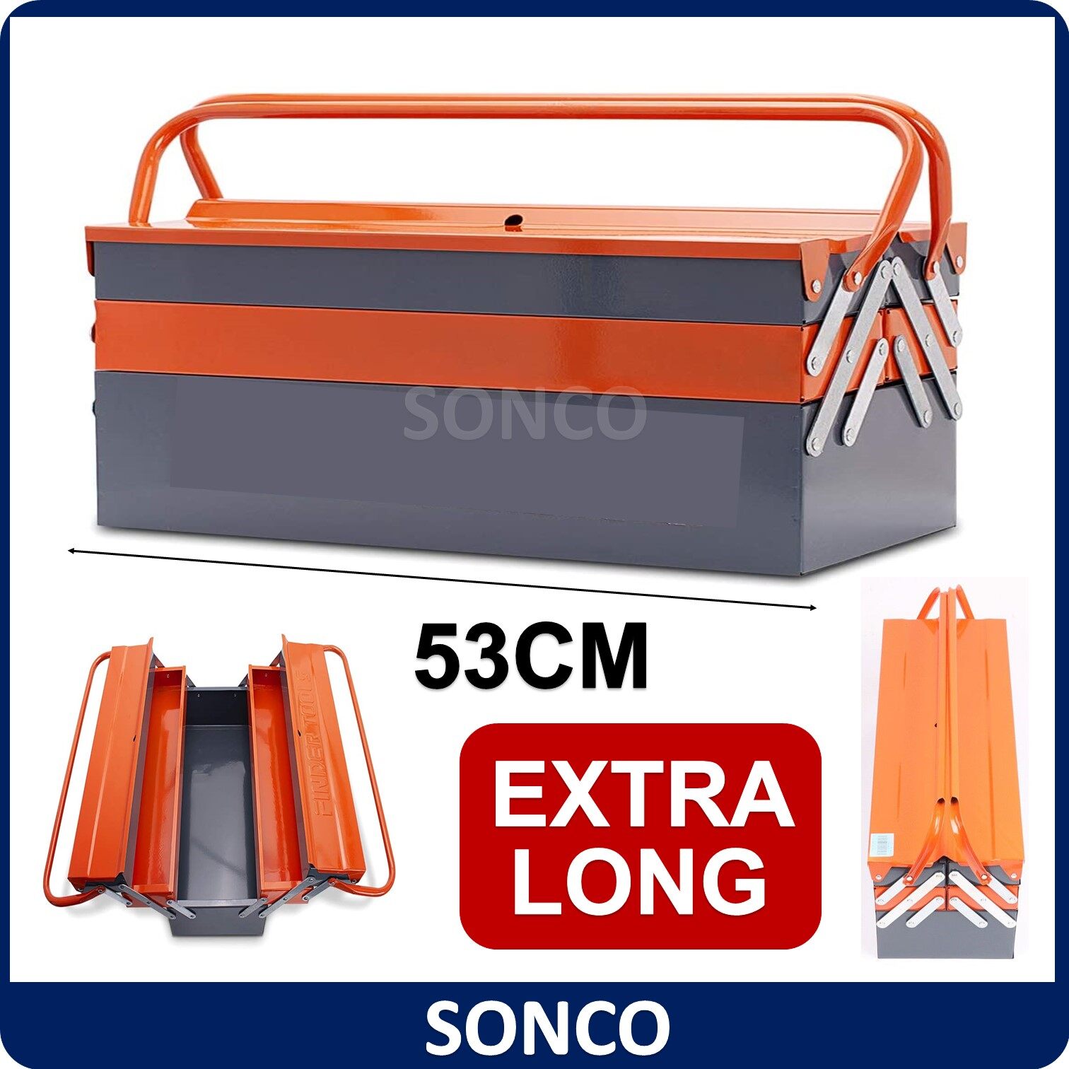 Extra Long 3 Layer Metal Toolbox Tool Box Metal Cantilever 3 Tiers 2