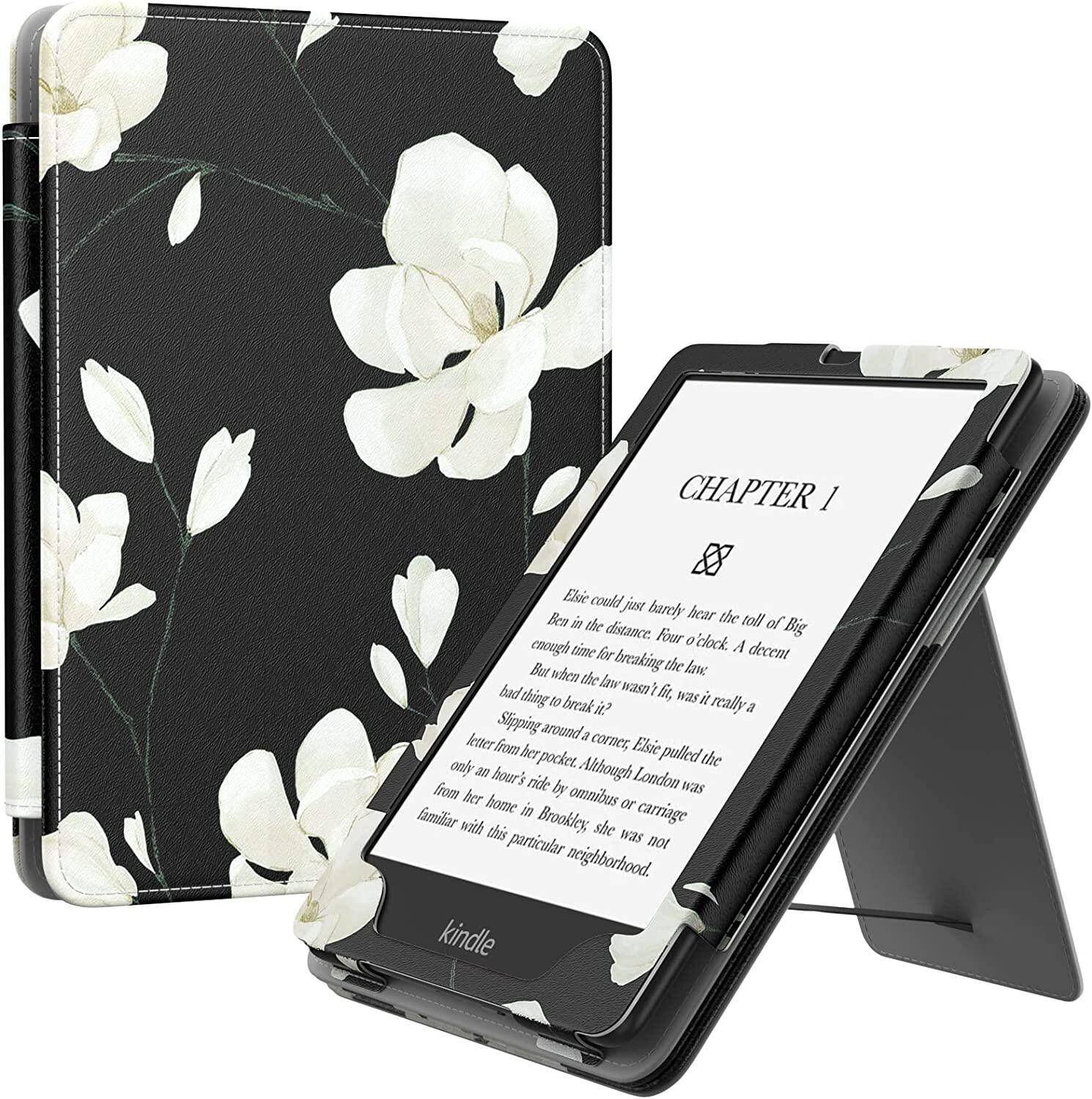 Pu leather case w/ anti-scratch edge folio stand cover for kindle paperwhite 2021 6.8" 11th gen 2021 and signature edition