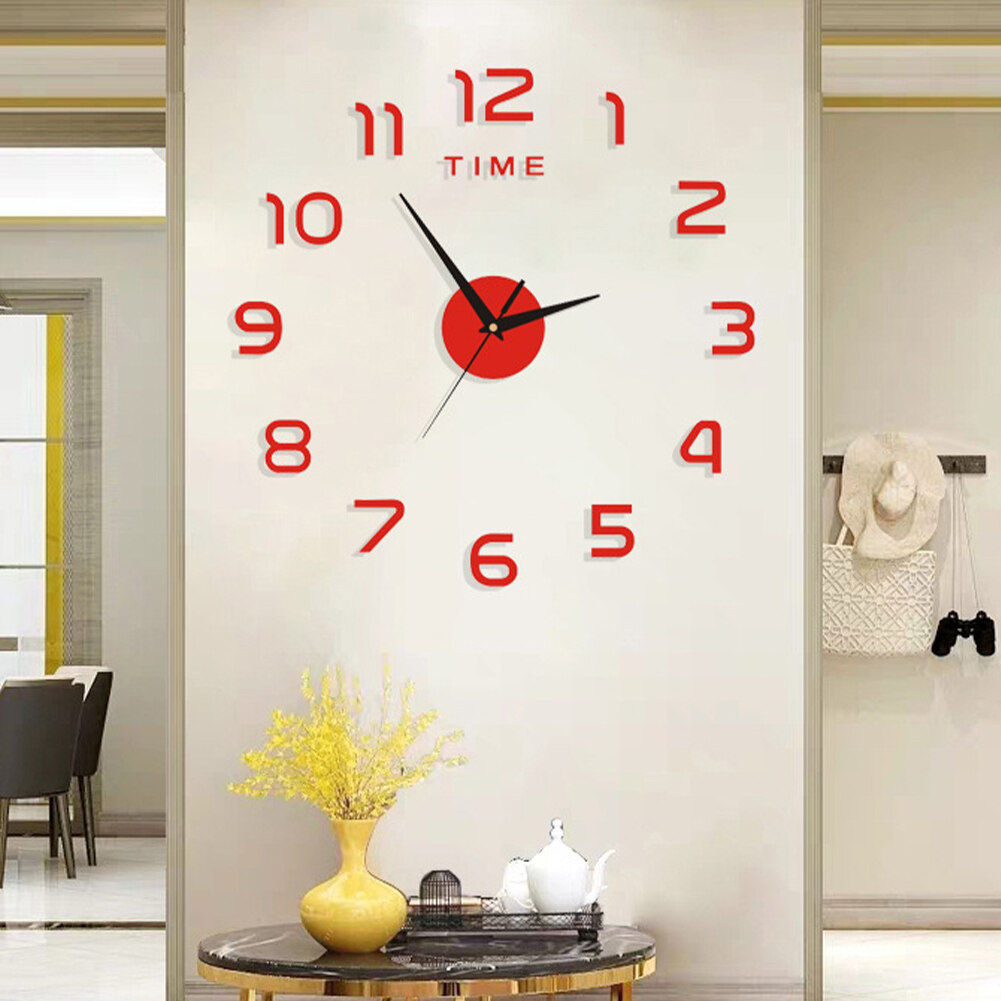 1set 3d Wall Clock Luminous Frameless Wall Clocks Diy Digital Clock Wall Stickers Silent Clock